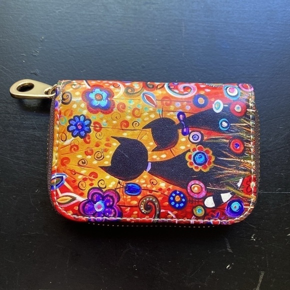 NWOT Cats CLASSIC CC CARD HOLDER CASE Womens zip closure 10 slots Gold tone - Picture 2 of 7